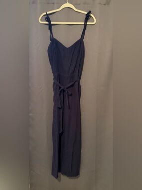 Abercrombie & Fitch Navy Tie-Shoulder Jumpsuit
